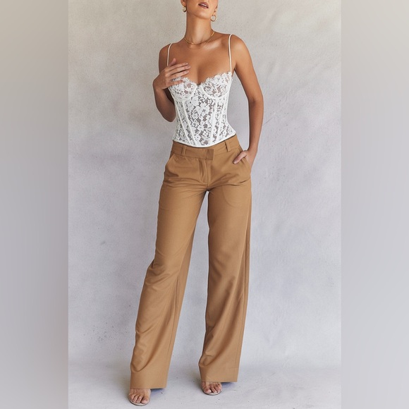 House of CB Cameron Caramel Relaxed Tailored Trousers 🤍 - Picture 2 of 10